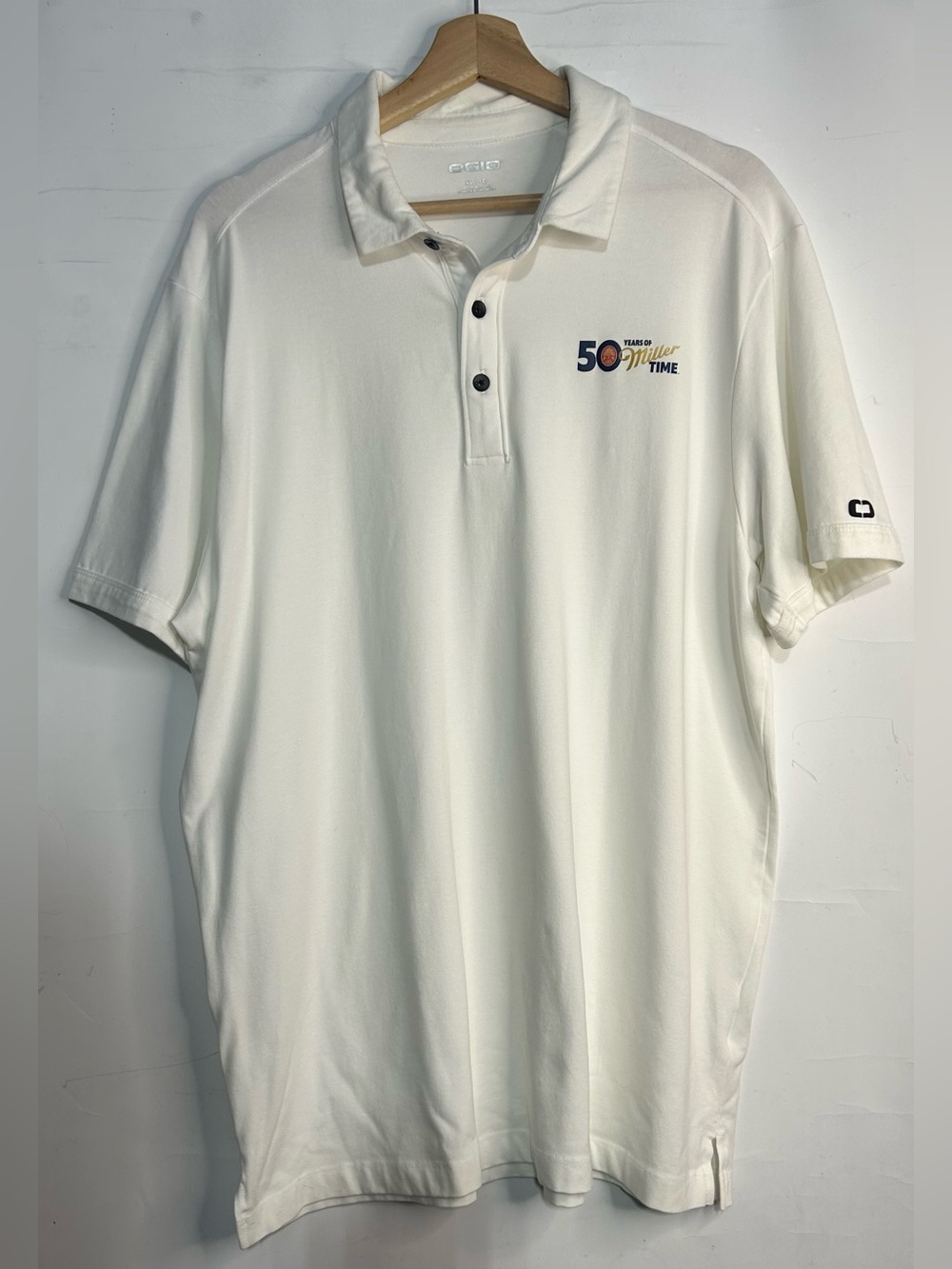 OGIO White Miller Time 50 Years Polo Shirt Mens XL Short Sleeve Golf E-60